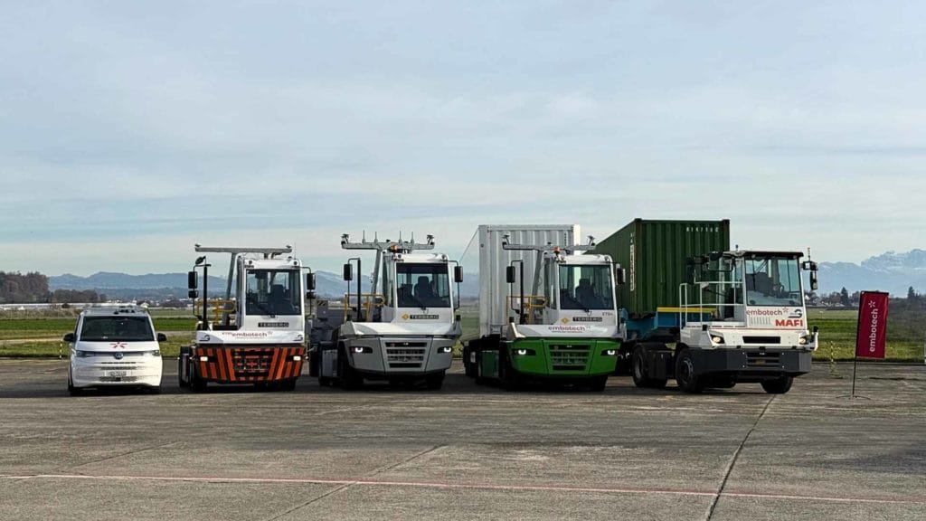 Embotech autonomous terminal tractor in a container yard